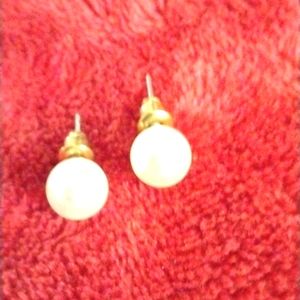 Faux pearl pierced earrings in like new condition